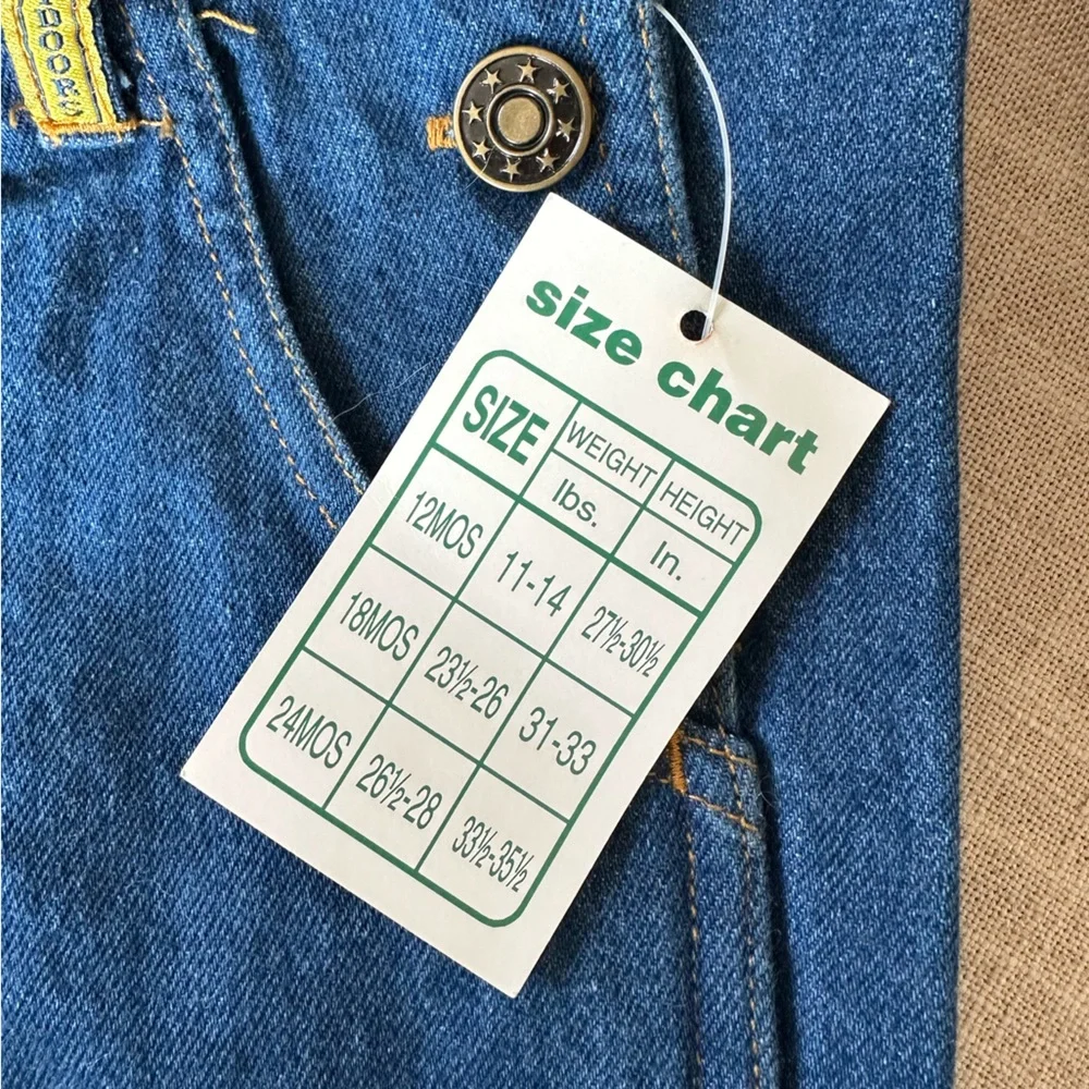 Vintage Denim Toddler Overalls NWT / NOS Size 24 Month - Picture 5 of 9